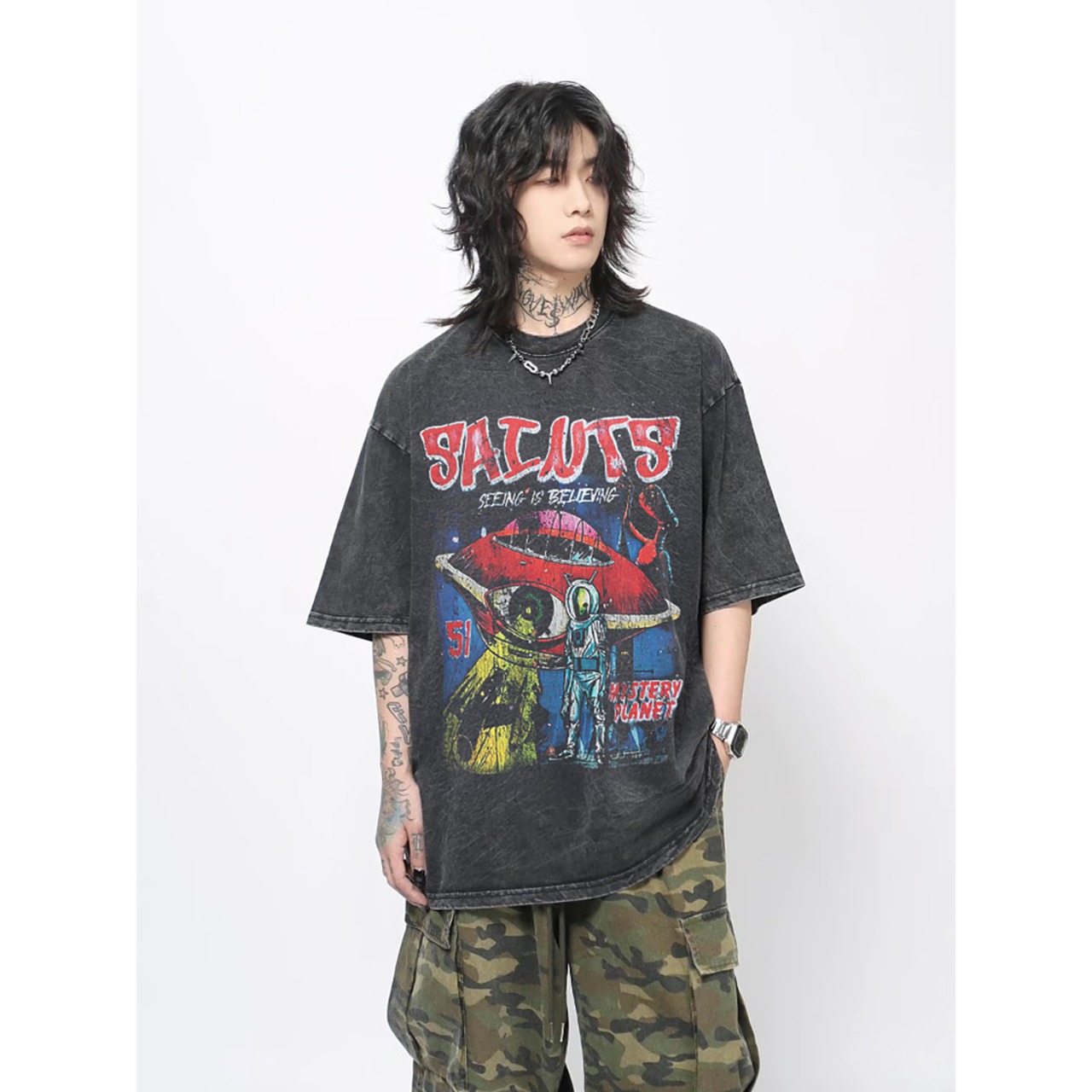 VINTAGE ストリート エイリアン Tシャツ T1653