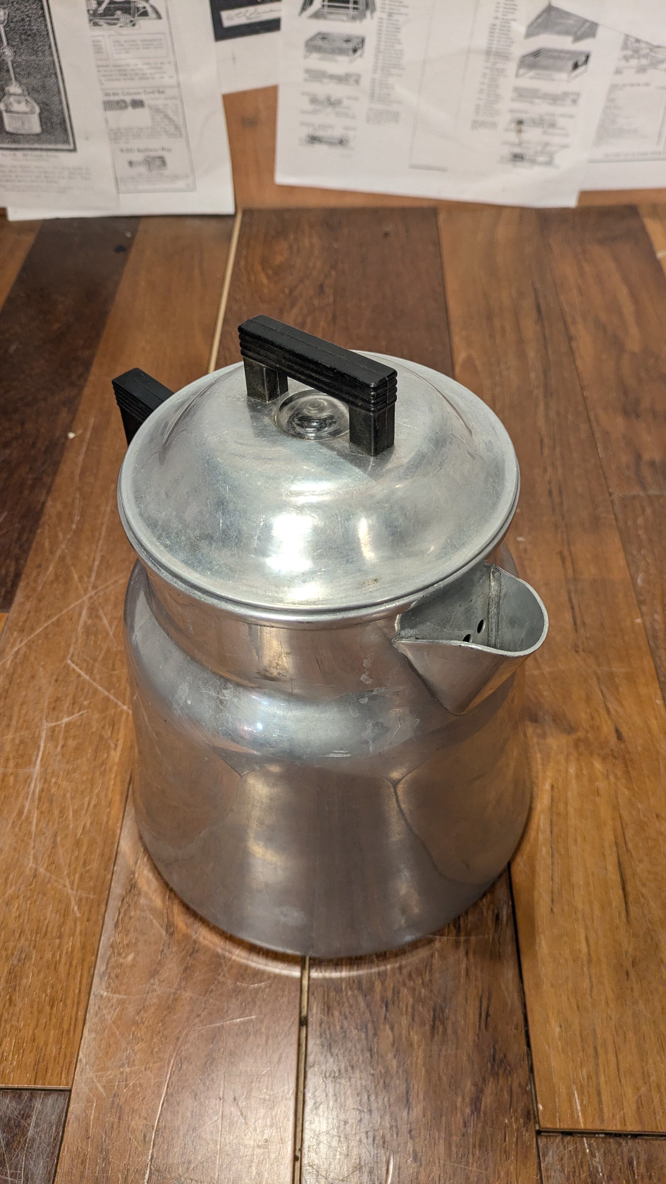 Vintage WEAREVER No3016 Aluminium Percolator Kettle madeinUSA