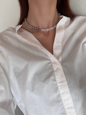 clear quartz chain necklace［SSN070］