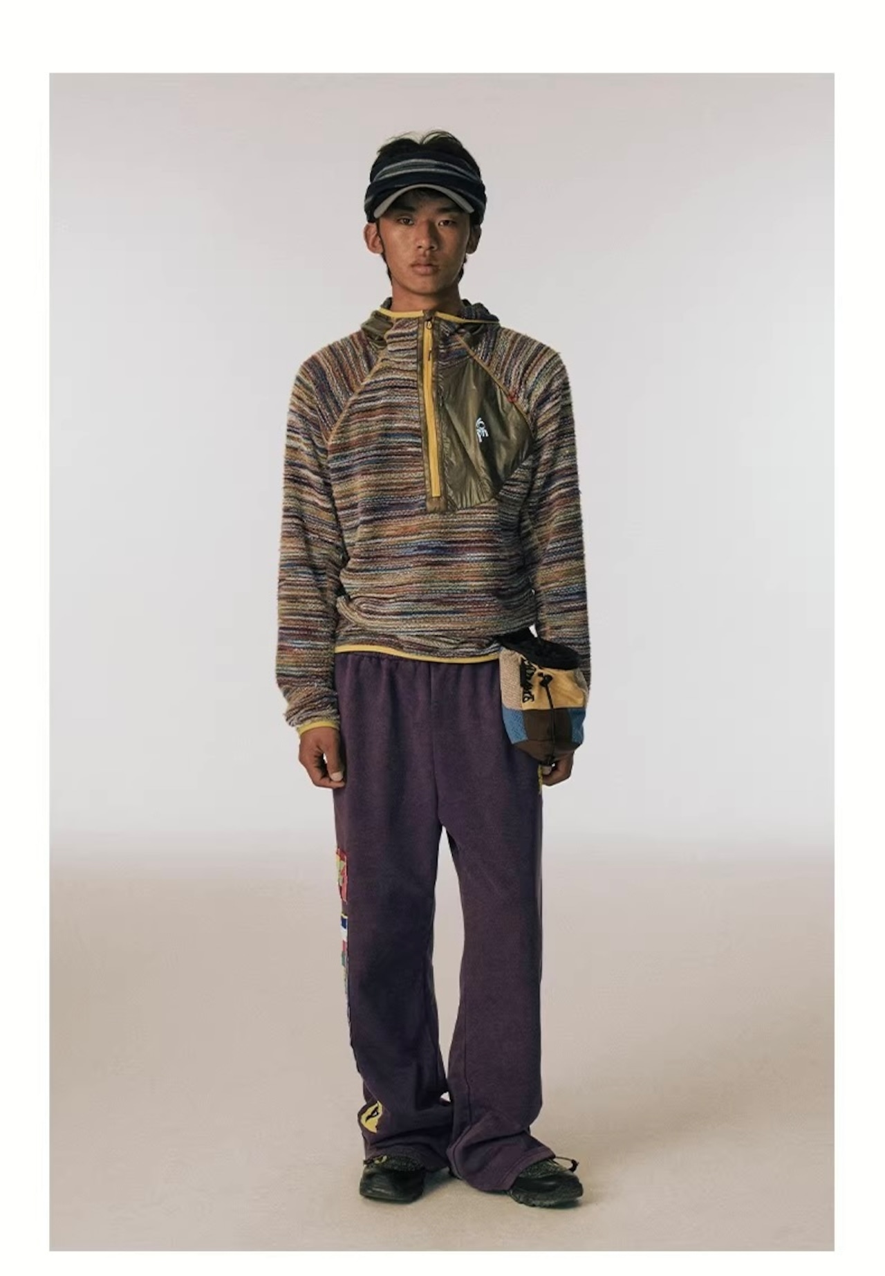 CONP Handmade Beaded Flag Flared Sweatpants