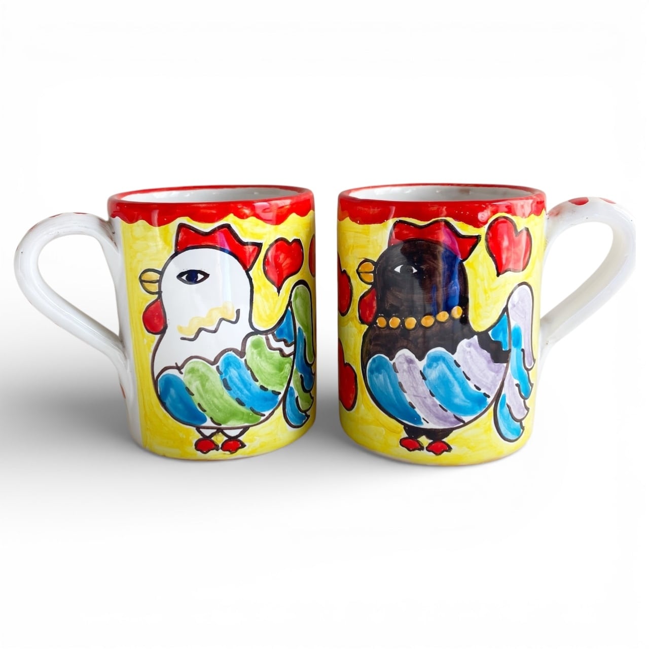 マグカップ 大 250ml BCR026 幻のニワトリ マヨリカ焼き イタリア陶器