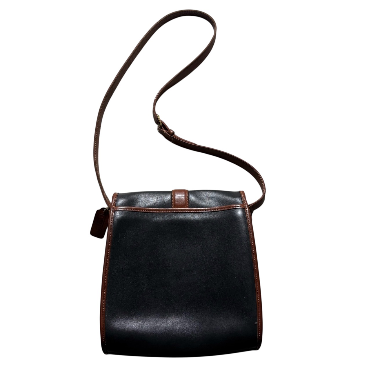 “OLD COACH” bicolor leather shoulder bag