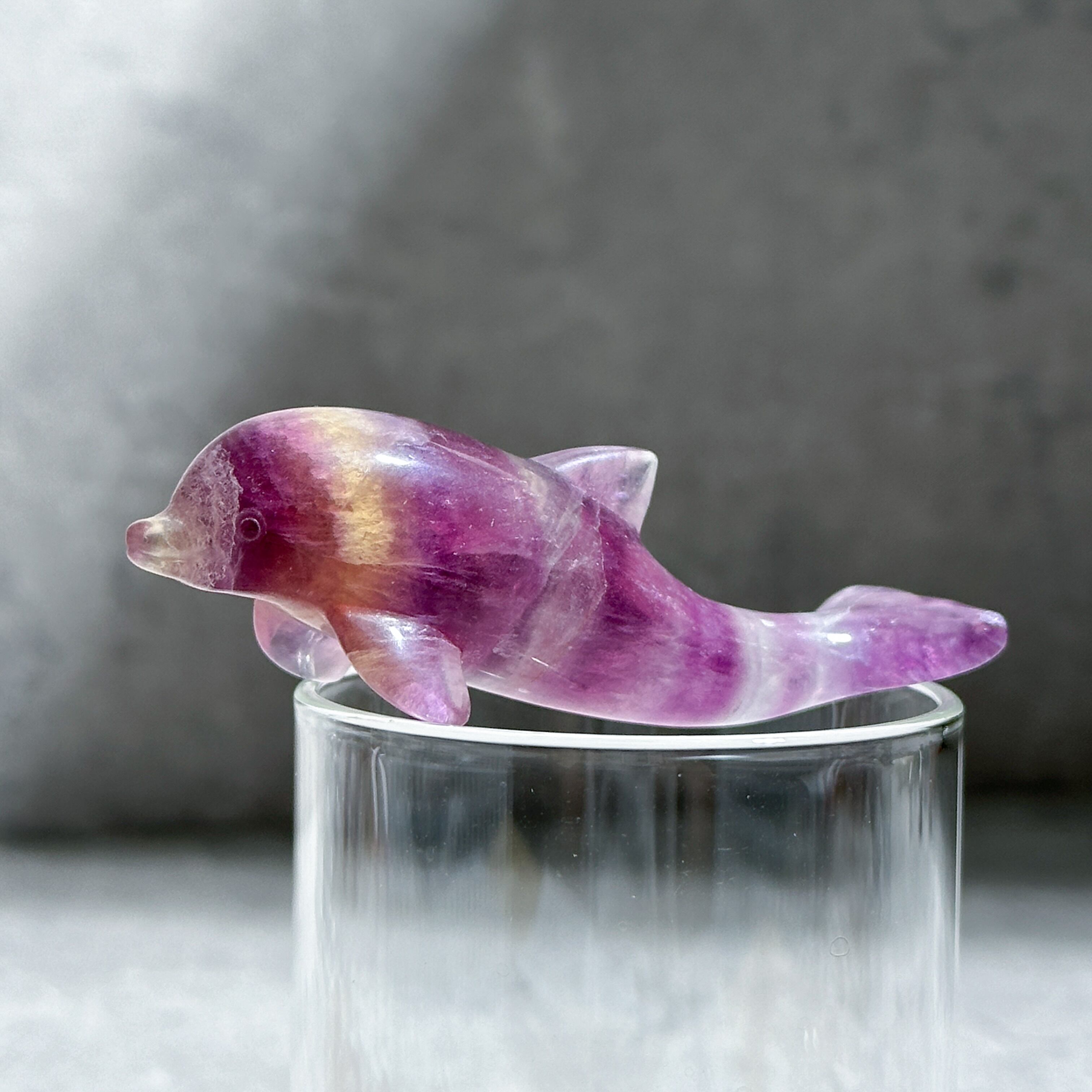 レインボーフローライト イルカ32◇Fluorite◇天然石・パワーストーン