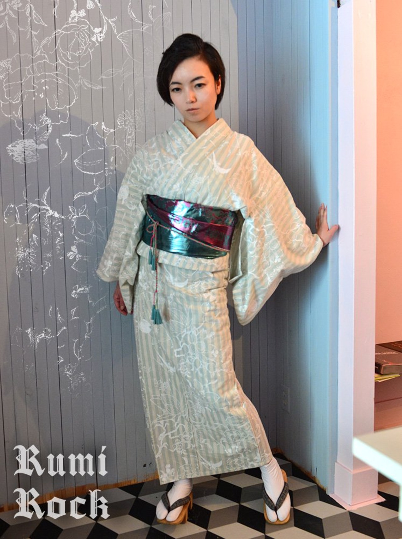 RumiRock 反物 ゆかた「親指姫」　[A663]