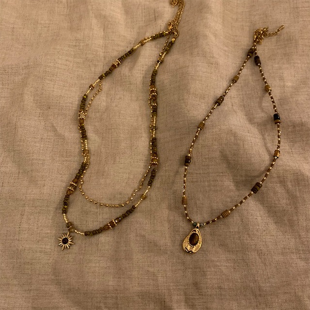 Somedayifヴィンテージ虎目石ネックレス  C