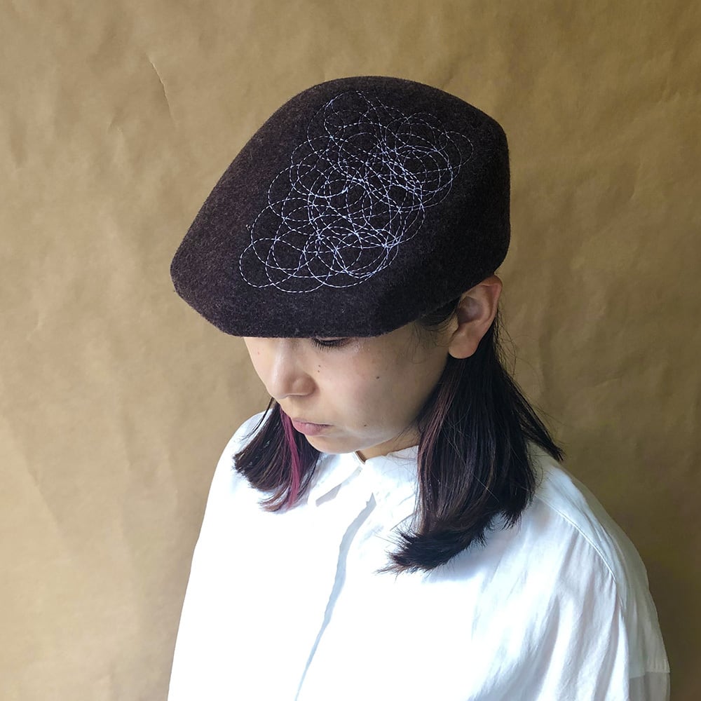 Wool KAKUKAKU FLAT CAP × stitch【受注生産／Build to order】ウール