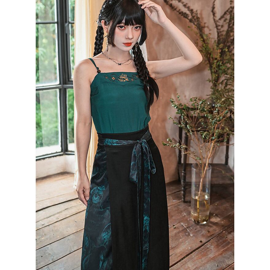 チャイナ風 中華服 古怪舎 キャミソール 刺繍 中華系ファッション 30代ファッション夏服