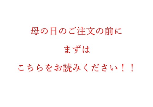 母の日のご注文の前に！