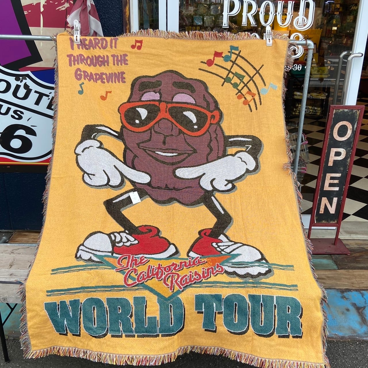新品 California Raisinsレーズンフリンジ タペストリー Print 新品 California Raisinsレーズンフリンジ タペストリー Print