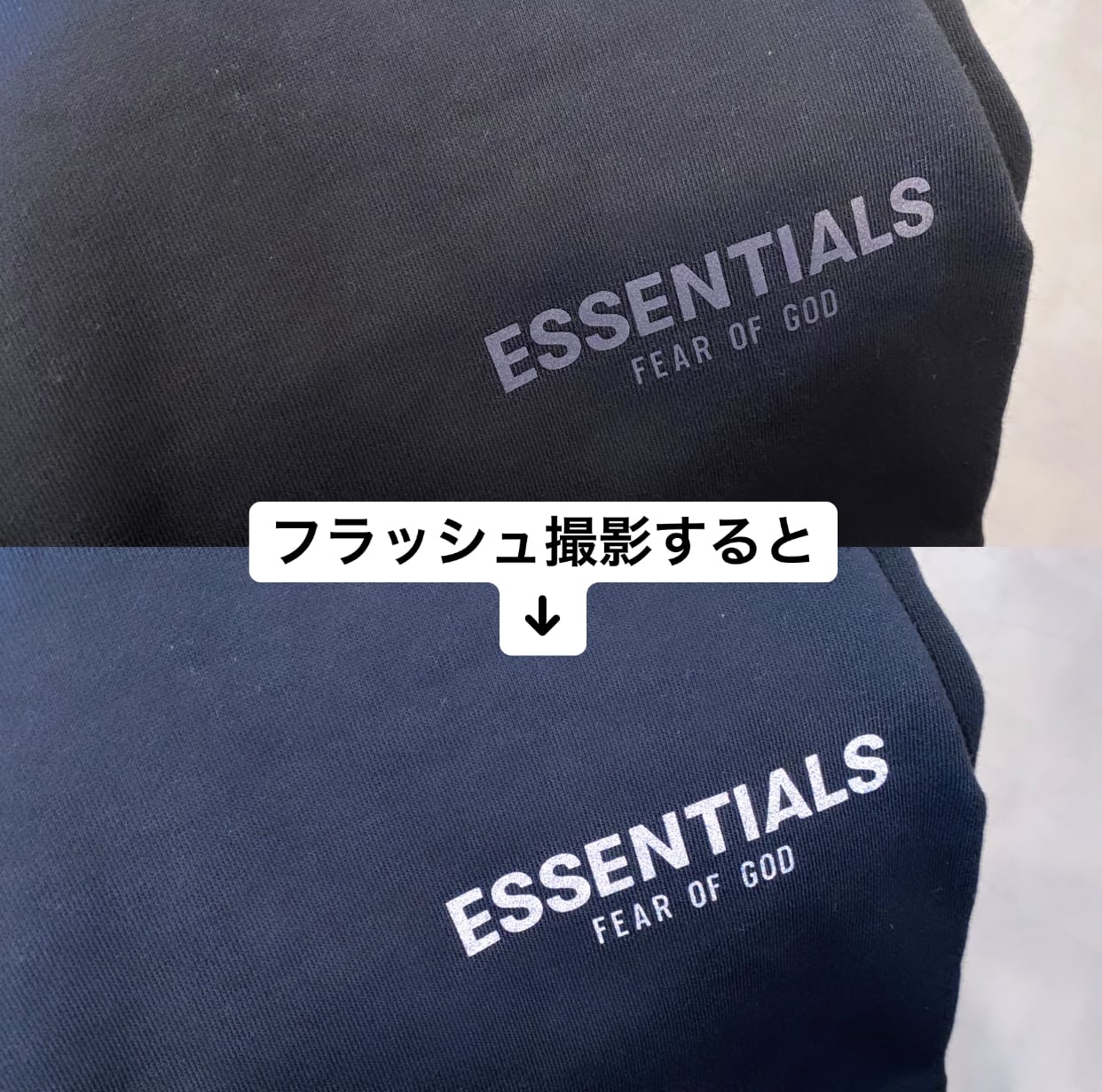 ESSENTIALSエッセンシャルズリフレクターロゴスウェットハーフパンツ