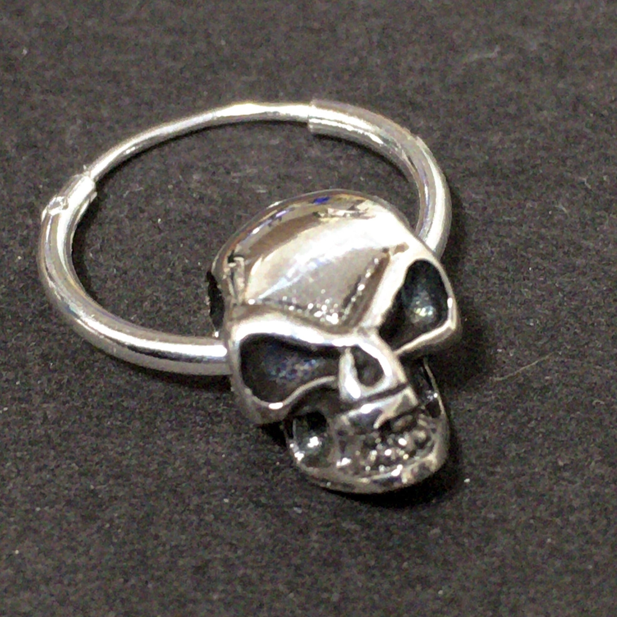Silver925 スカルフープピアス メンズピアス シルバー925 当店
