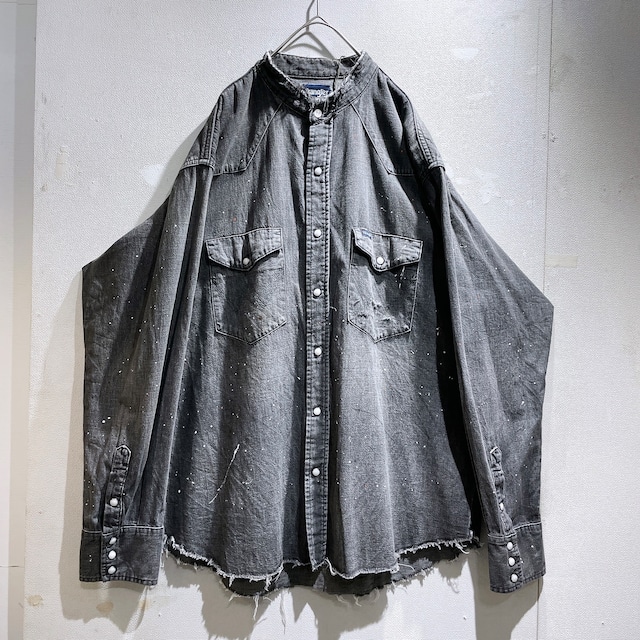 ” Wrangler ” Rags × painted custom cotton loose western shirt