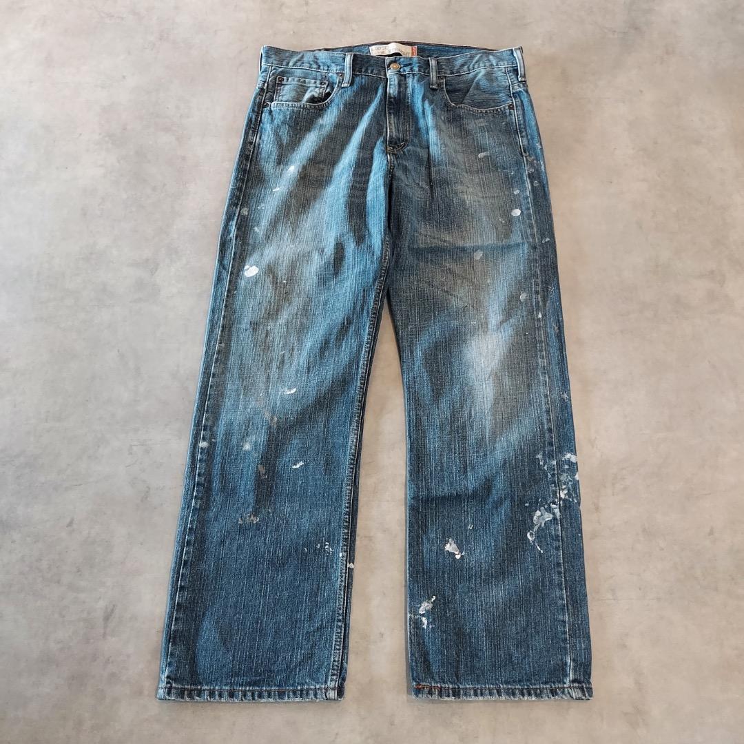 リーバイス569 Levis W34 ワイド バギー 青 古着 ヒゲ 22474