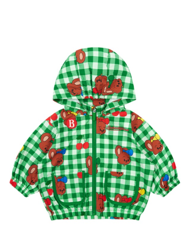 [BEBE DE PINO] All over check honey bearie baby windbreaker 正規品 韓国ブランド 韓国ファッション 韓国代行 韓国通販 ベベドピノ bebedepino 日本 店舗 韓国 子供服