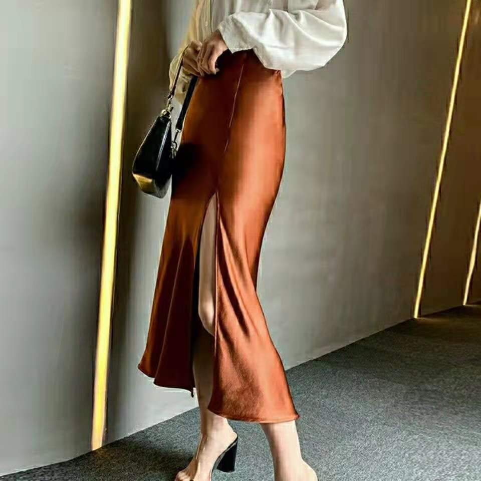 スカート タイトスカート ミモレ ミモレ丈 9分丈 アンクル丈 スリム タイト 細身 スリット サイドスリット ハイウエスト サテン かわいい 大人可愛い 大人 おしゃれ お洒落 かっこいい 個性的 セクシー エレガント 無地 春 夏 秋 冬 オールシーズン シーズンレス 10代 20代 30代 40代 レディース 学生 通学 デート お出かけ 女子会 パーティー イベント ショッピング 普段使い 美脚 脚長 S M L XL 2XL ジャスト ブラック ホワイト キャメル ブルー グリーン ゴールド