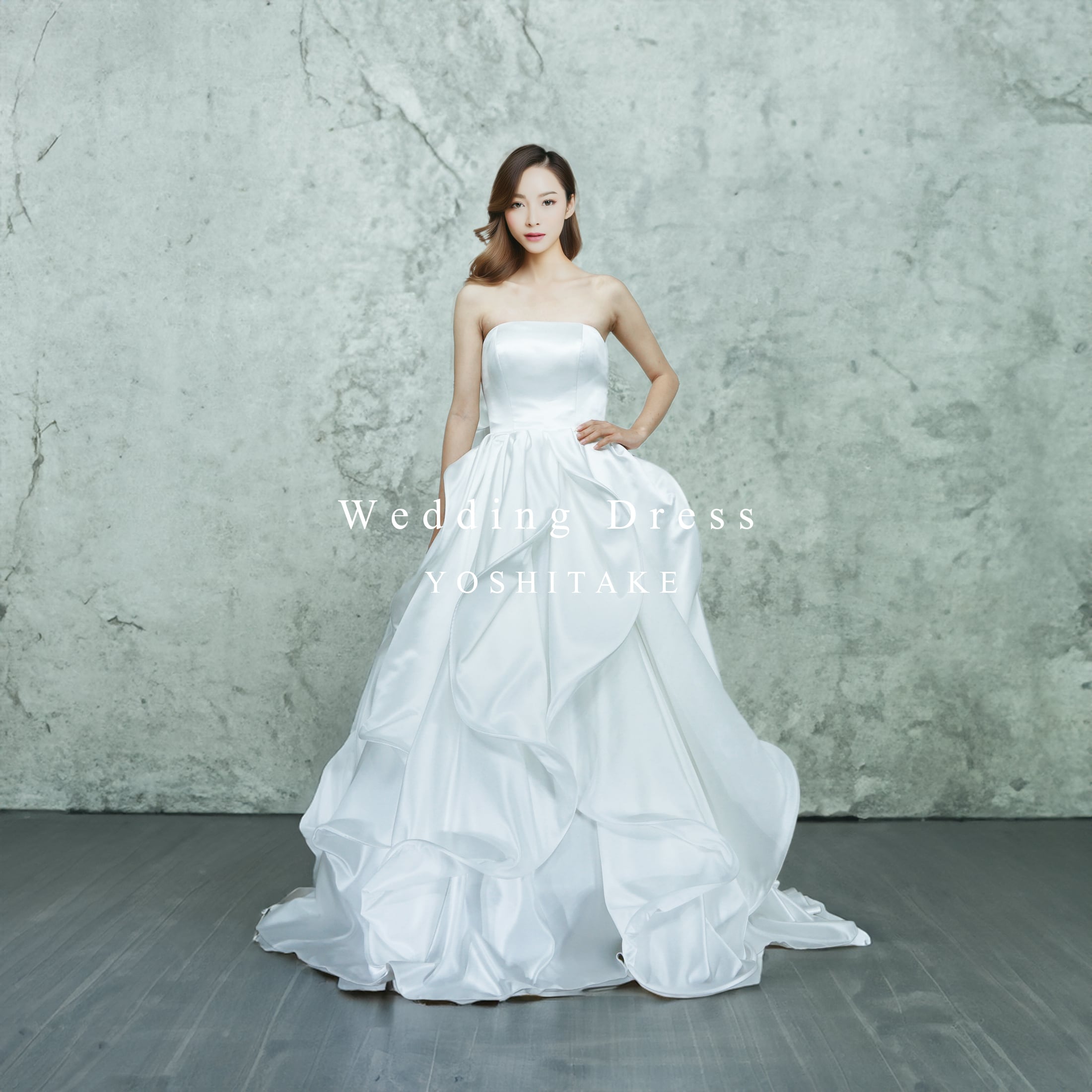 【アウトレット】ウエディングドレス(無料パニエ) ウエディングドレス.白.サテン.Aライン.バックリボン.パニエ付き.Y2600