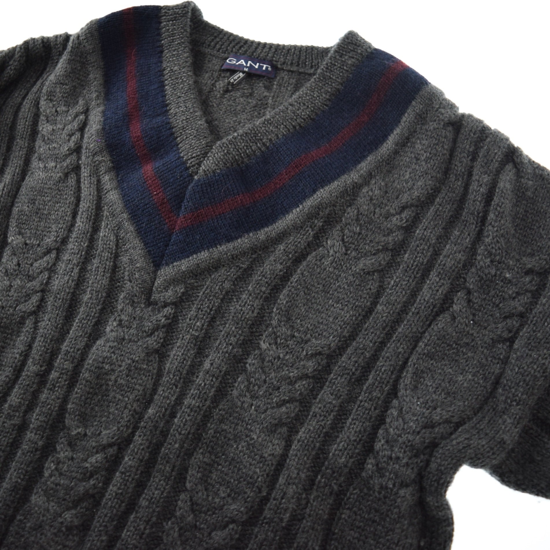 1990's GANT Vintage Tilden Knit Wool Sweater Made In ITALY 90s 90年代  チルデンセーター イタリア製 Vネックセーター marron vintage