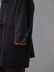 METHO - Front-Open Hooded Coat :Beige|コットンシルク/紐留めフロント/ワークポケット