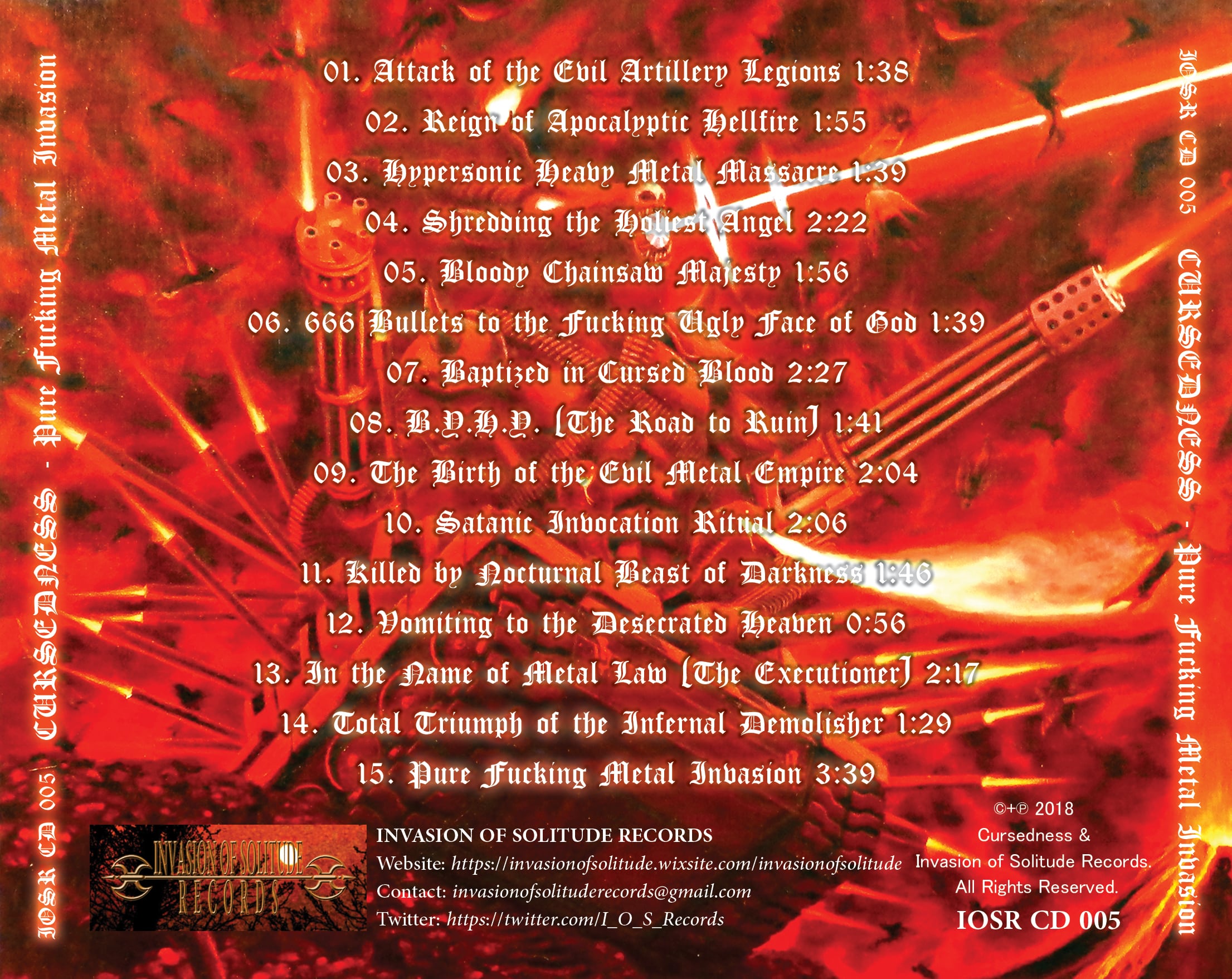 CURSEDNESS 『Pure Fucking Metal Invasion (CD)』 | Invasion of