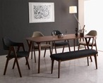 ダイニングセット 天然木ウォールナット材 モダンデザインダイニング WAL ウォル ベンチ 2P