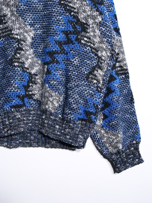 "ギザギザ" multi art pattern good coloring sweater