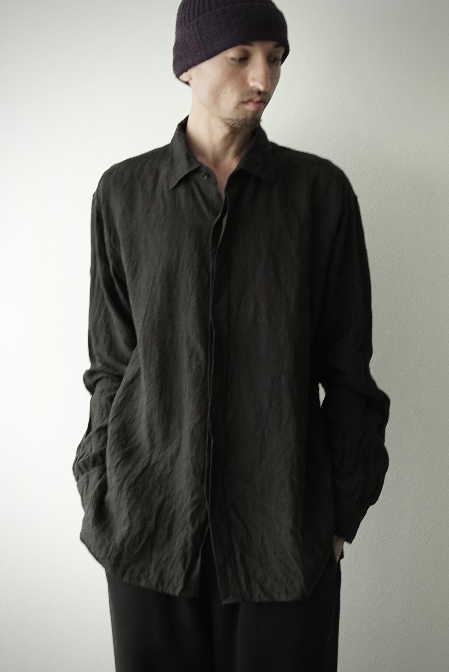 Sunny Dry Linen / F/F Shirts(OFF BLACK)