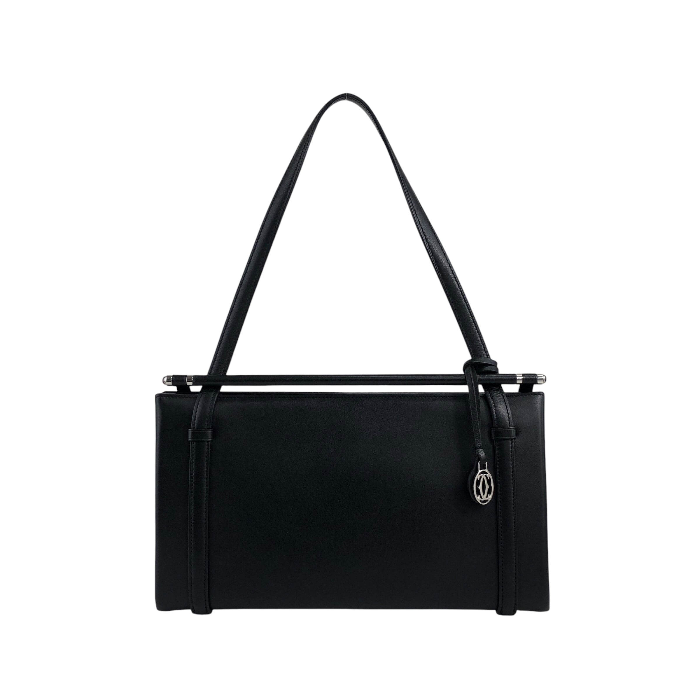 Cartier カルティエ カボション ハンドバッグ ブラック レザー ミニ