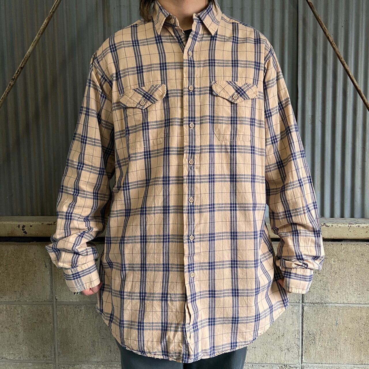 L.L.Bean VINTAGE USA製 コットンチェックネルシャツ 2XL