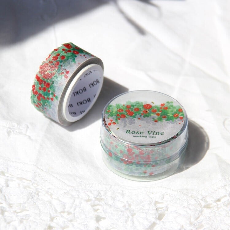 BOKI】マスキングテープ ダイカット Rose Vine Die-cut Masking Tape