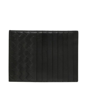 ボッテガヴェネタ イントレチャート カードケース 小銭入れ ブラック レザー レディース BOTTEGAVENETA 【中古】
