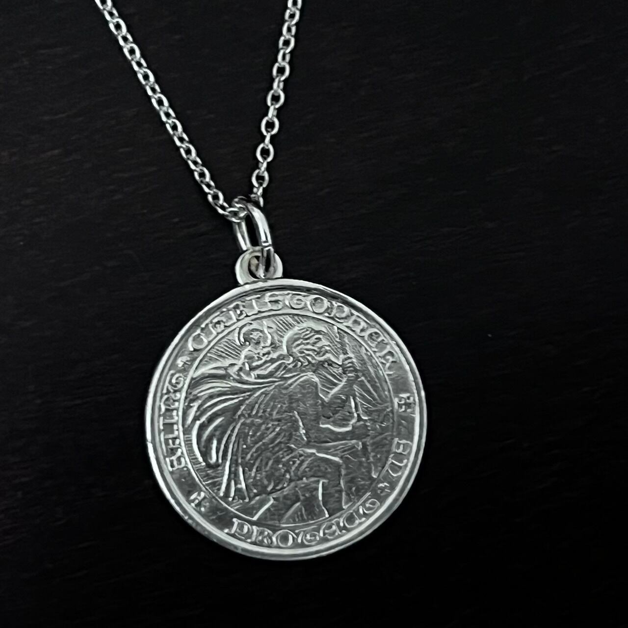 VINTAGE TIFFANY & CO. SAINT CHRISTOPHER Medal Charm Necklace