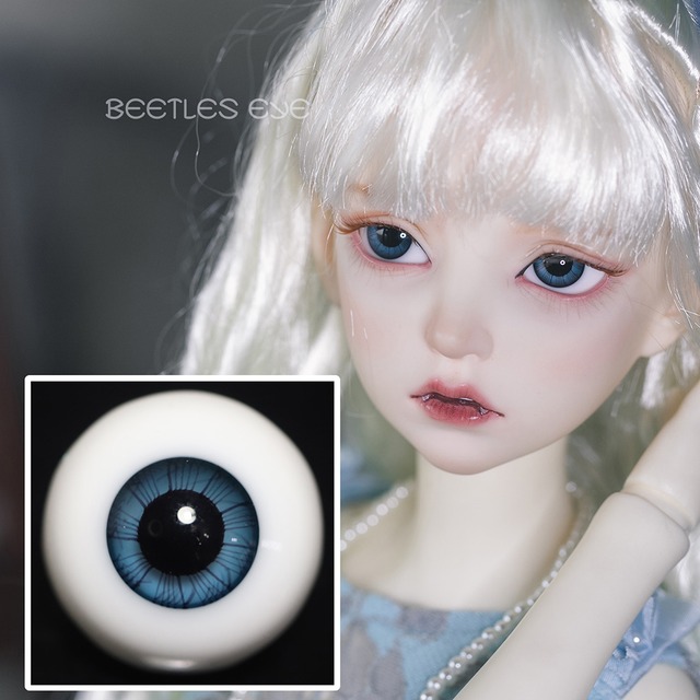 BJDドール用 手作りグラスアイ ⭐️eye  ブルー(黒紋) 16ｍｍサイズ人形用 Dolly Planet S-22