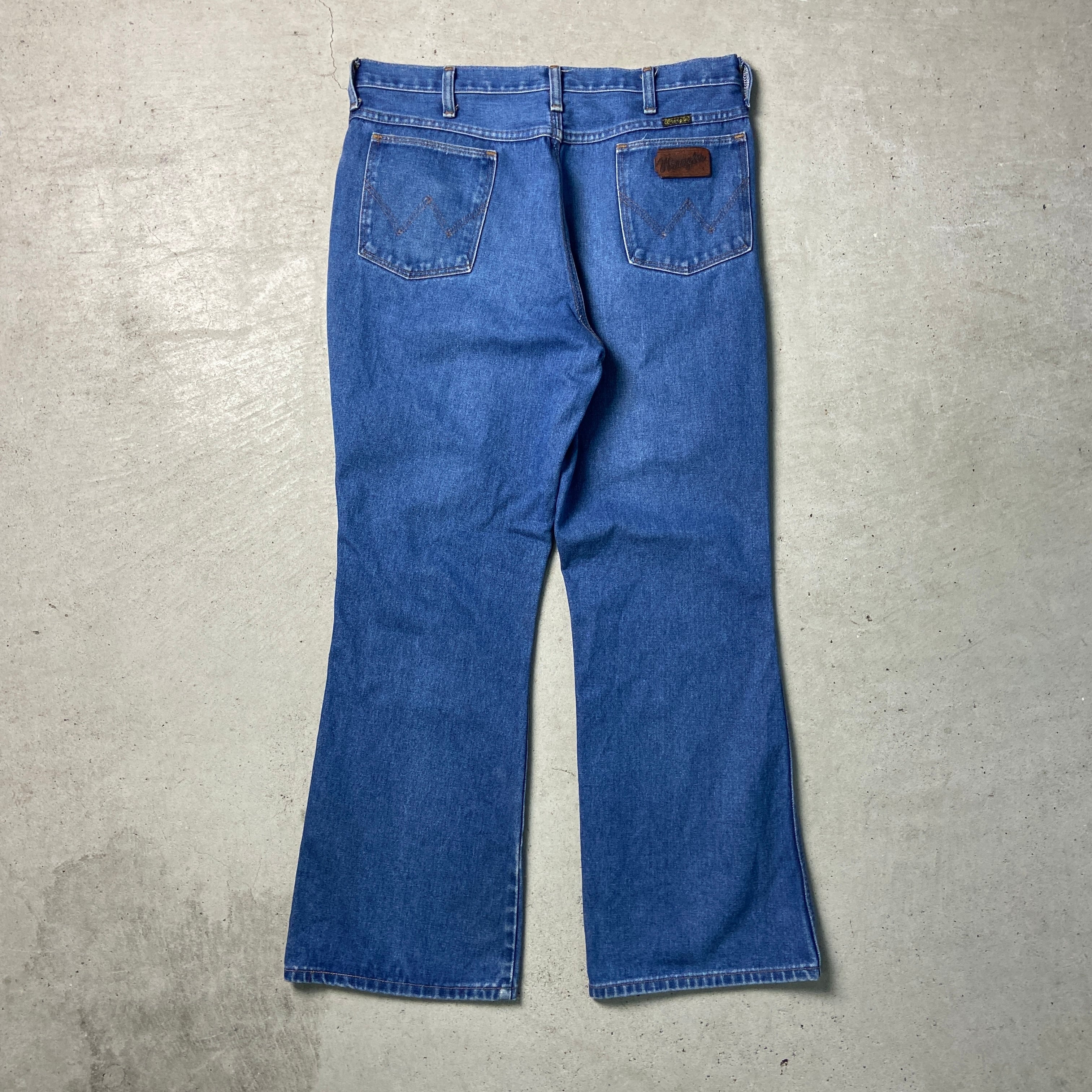 80年代 USA製 Wrangler ラングラー フレアデニムパンツ W35 古着 80s