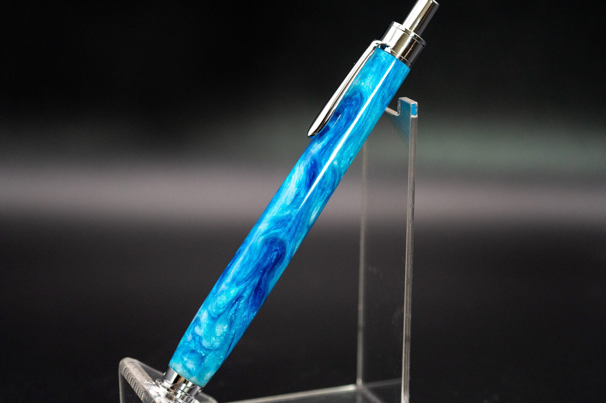 創造性と透明美】レジン silver BP | 木軸ペン工房 金杢犀