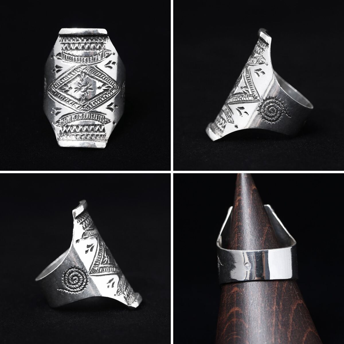 トゥアレグシルバー　ヴィンテージ リング　マリ　アフリカ Touareg Silver Jewelry トゥアレグシルバージュエリー SHIELD TYPE