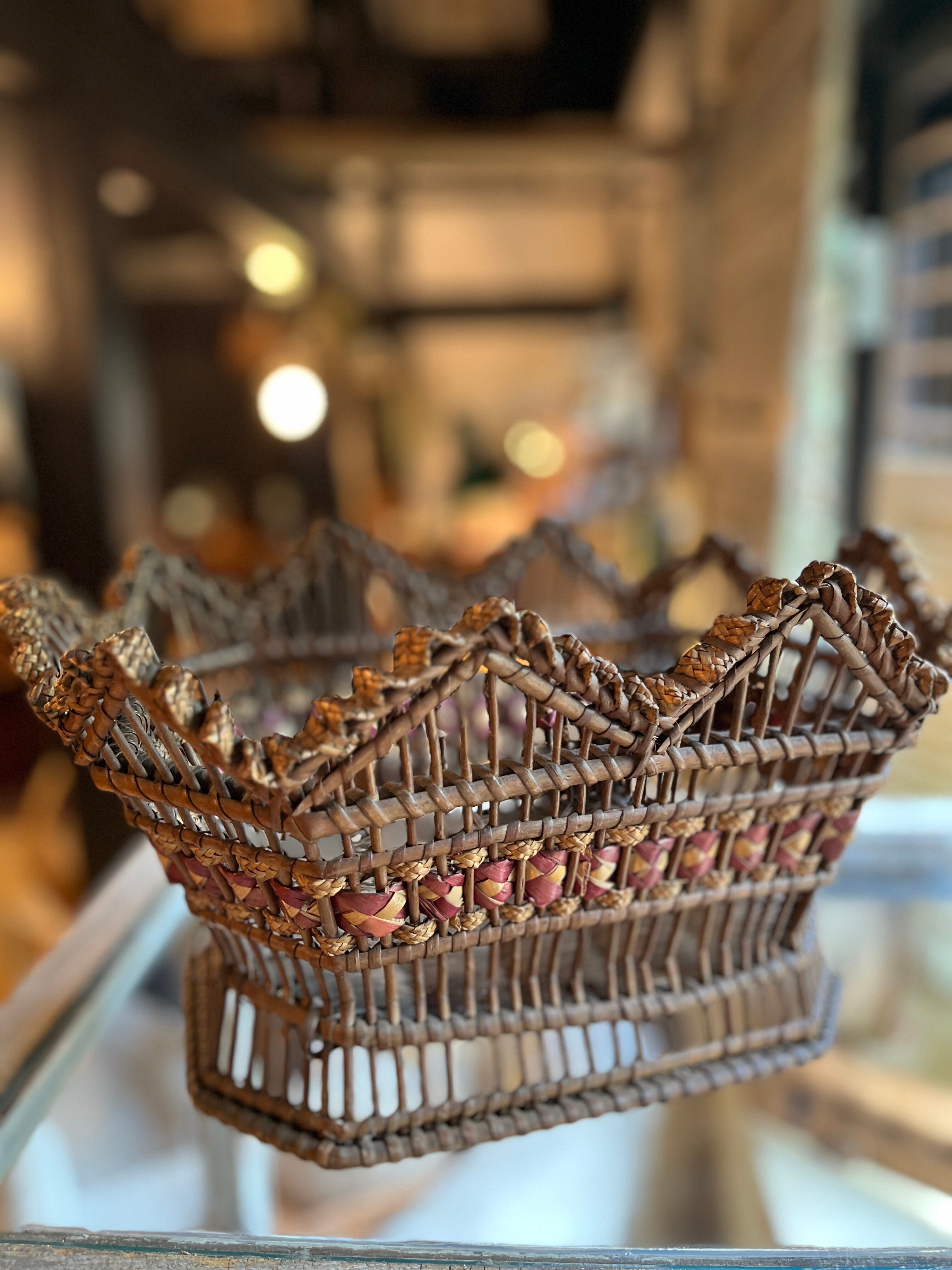フランスアンティーク　ウィッカー製バスケット Basket Vintage France＜バスケット・フランスヴィンテージ・クラウン