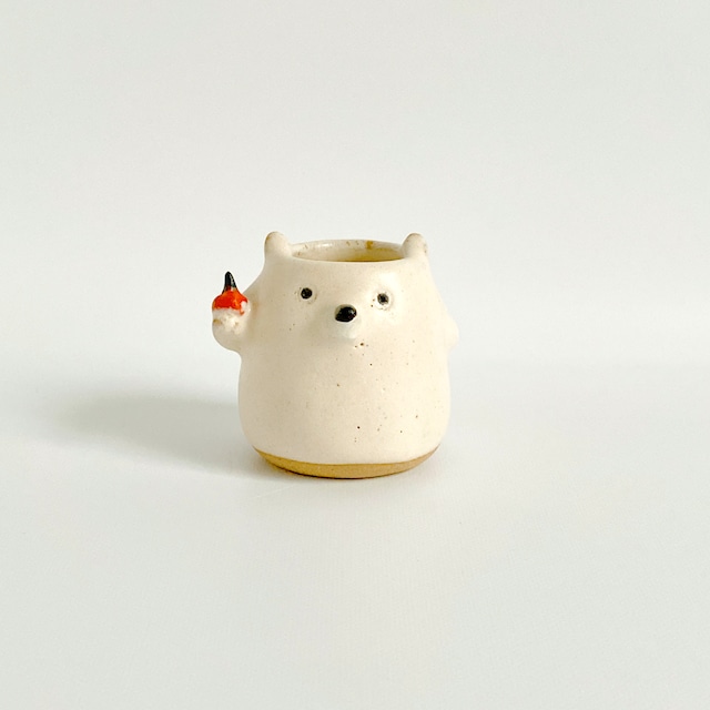 【花瓶】Mini White Bear Flower Vase
