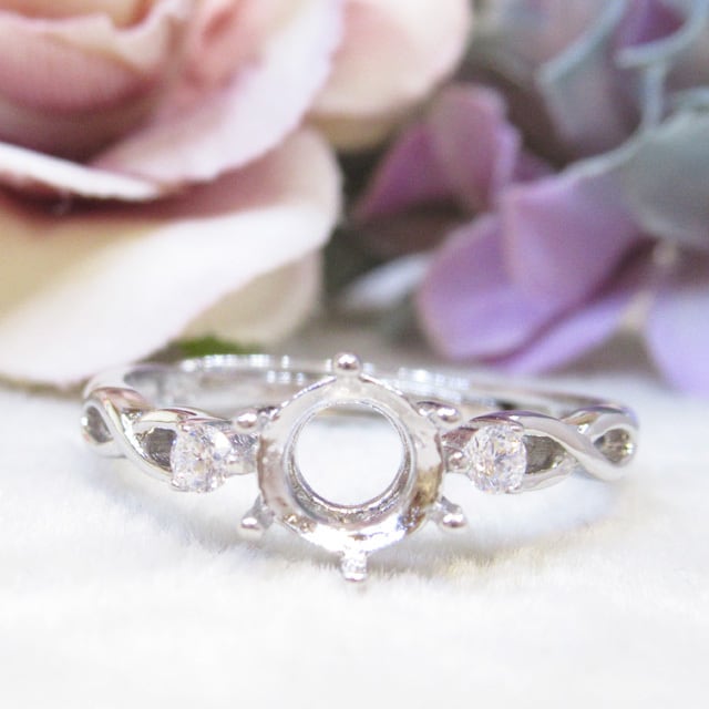 アウトレット6㎜ 6爪 ミュミュール S925 リング台 SV