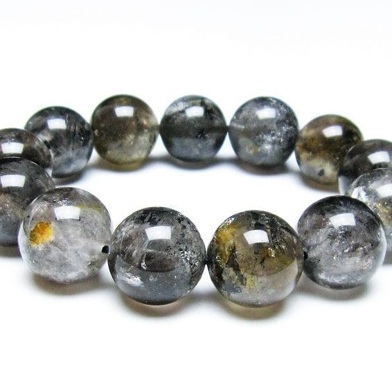 エレスチャルクォーツ ブレスレット 17mm ブラックエレスチャル 一点物 おまかせ便 111-37807