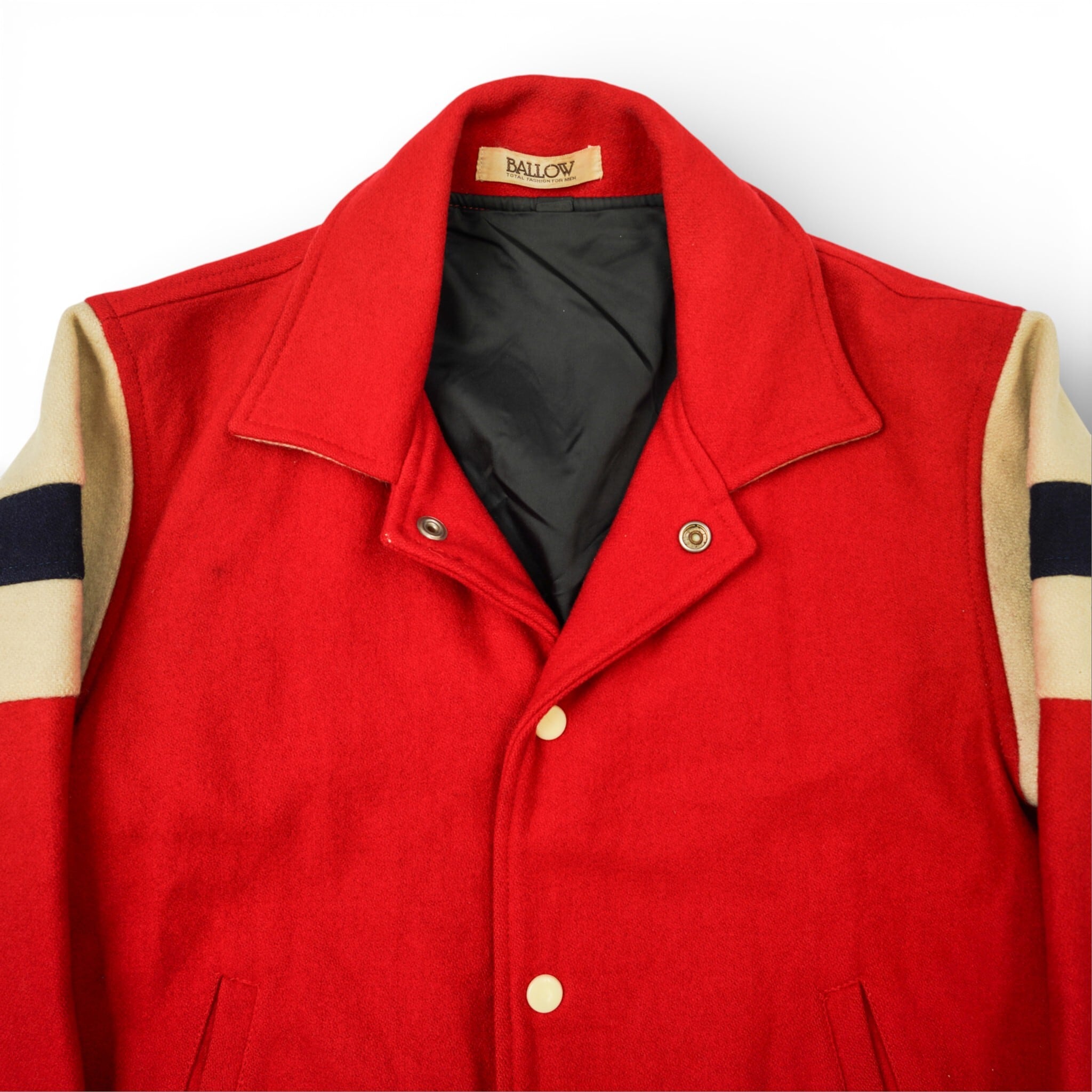80\u0027s ヴィンテージ スタジャン Varsity Jacket Leather 短丈 