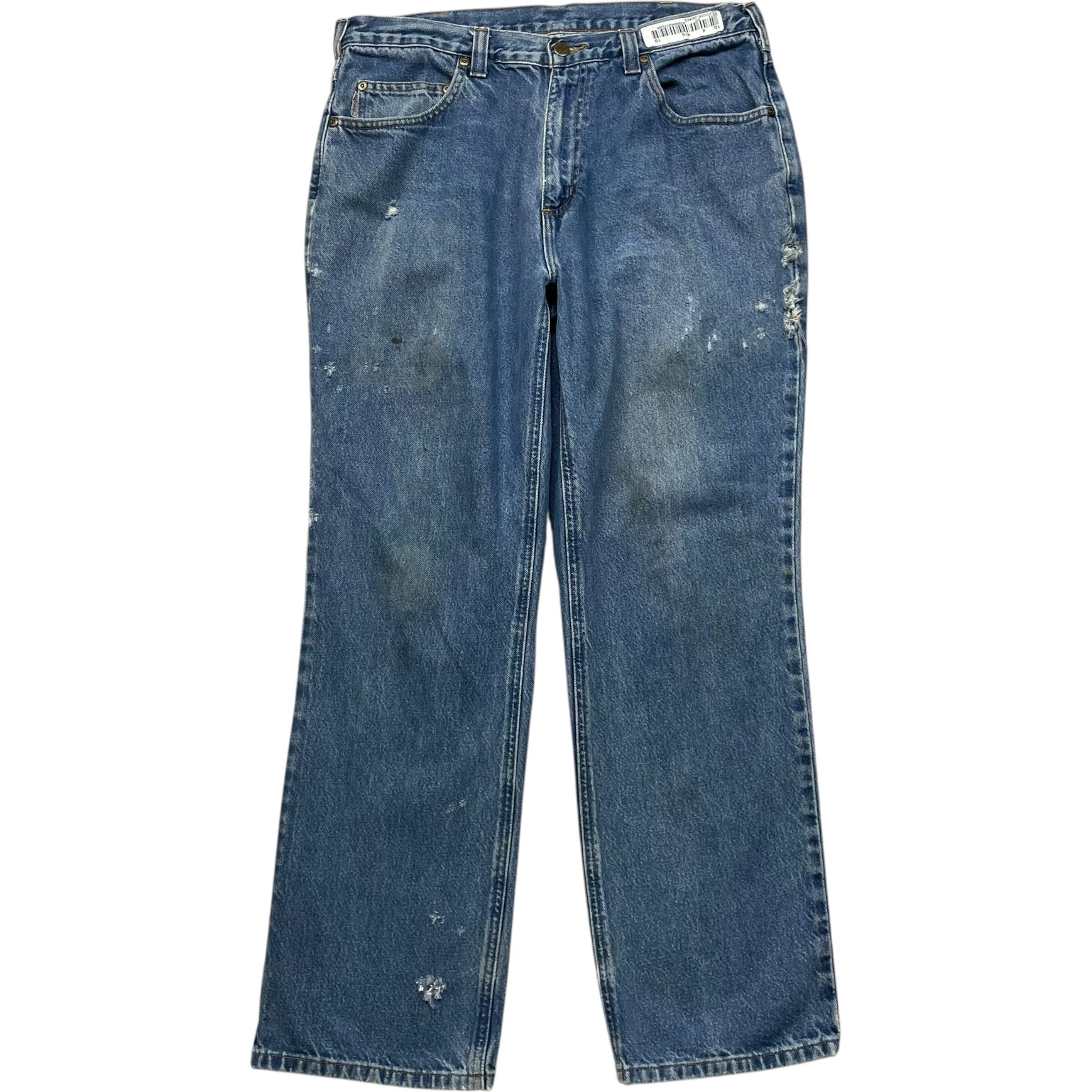 《実寸 W34L29》 Carhartt カーハート デニムパンツ ダメージ ブルー no.8826