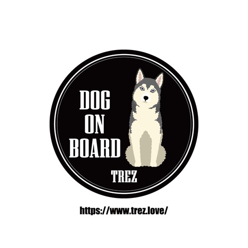 全8色 名前入り DOG ON BOARD シベリアンハスキー ポップアート ステッカー
