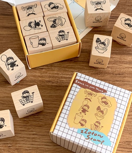 MO786A｜Molinta 【第一弾 - 日常】はんこ / 木製スタンプ 全6種セット