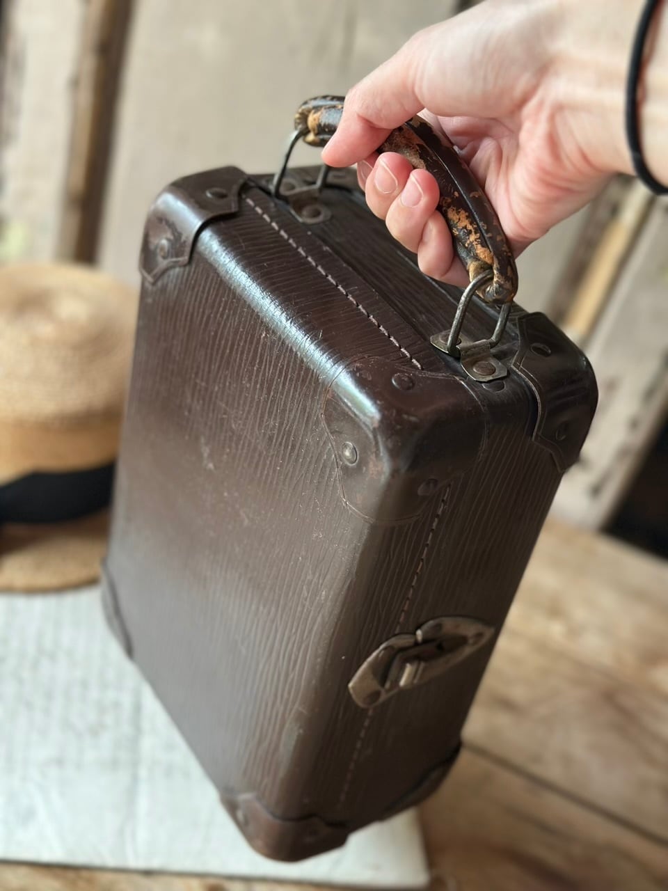 縦型 ミニトランク ダークブラウン | Brocante de La Cocotte