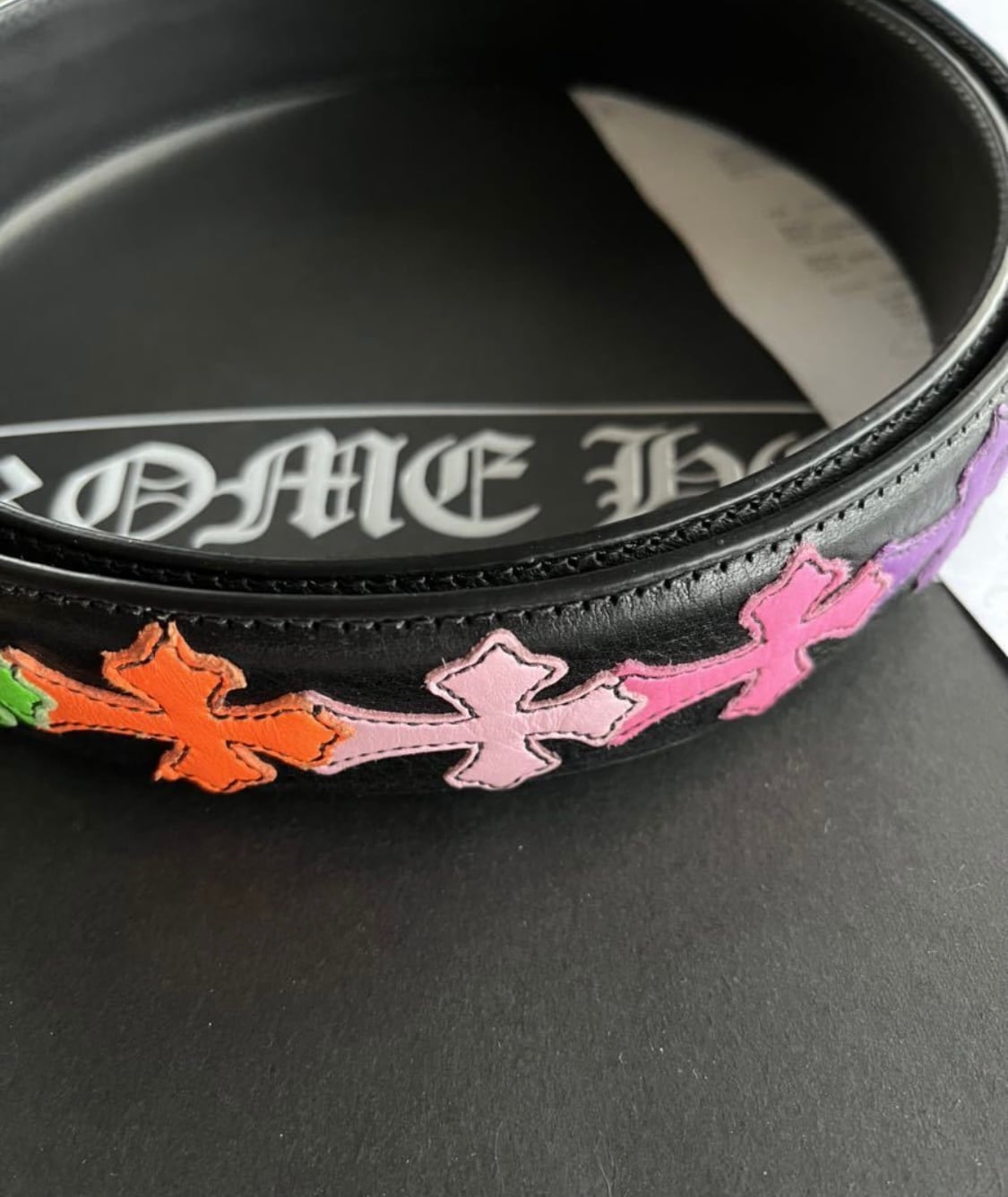 CHROME HEARTS クロムハーツ LTHR BELT クロスパッチ マルチ CHROME HEARTS クロムハーツ LTHR BELT クロスパッチ マルチ