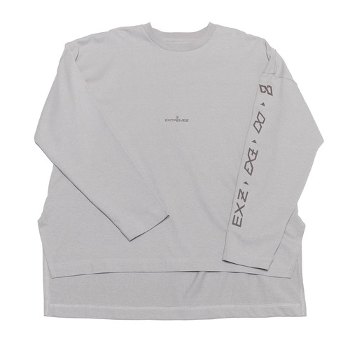 LONG SLEEVE PRINTED TEE - LIGHT GREY / CHARCOAL -（EZT0190007）