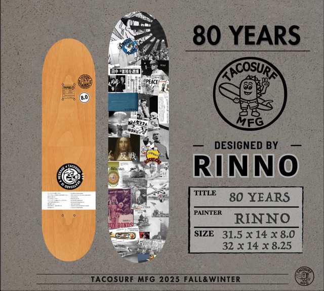 TACOSURF MFG / 80 YEARS / 8.25