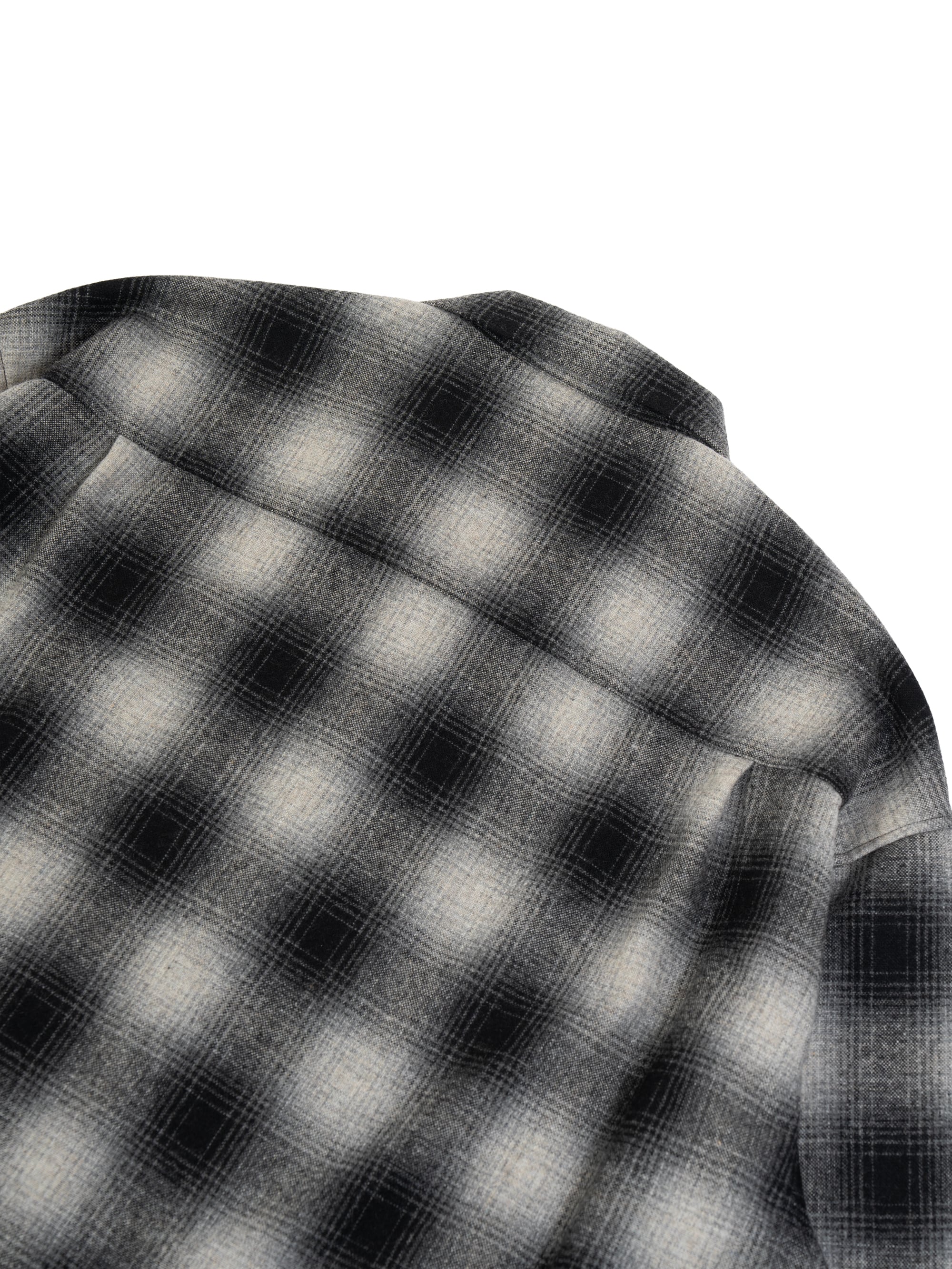 Ombre Check Shirt Jacket (white×black) | OVY