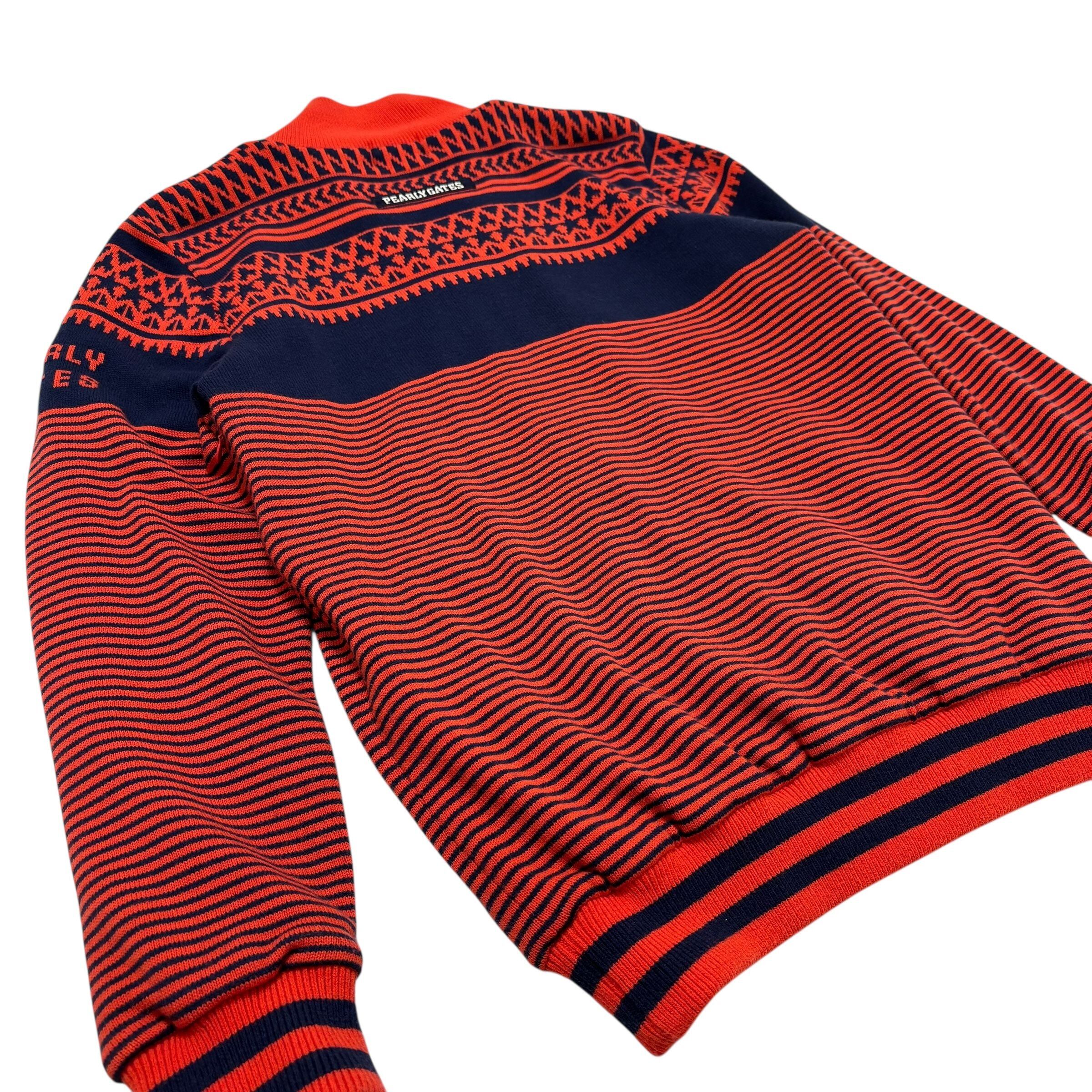 古着 パーリーゲイツ PEARLY GATES ジップアップ ニットブルゾン