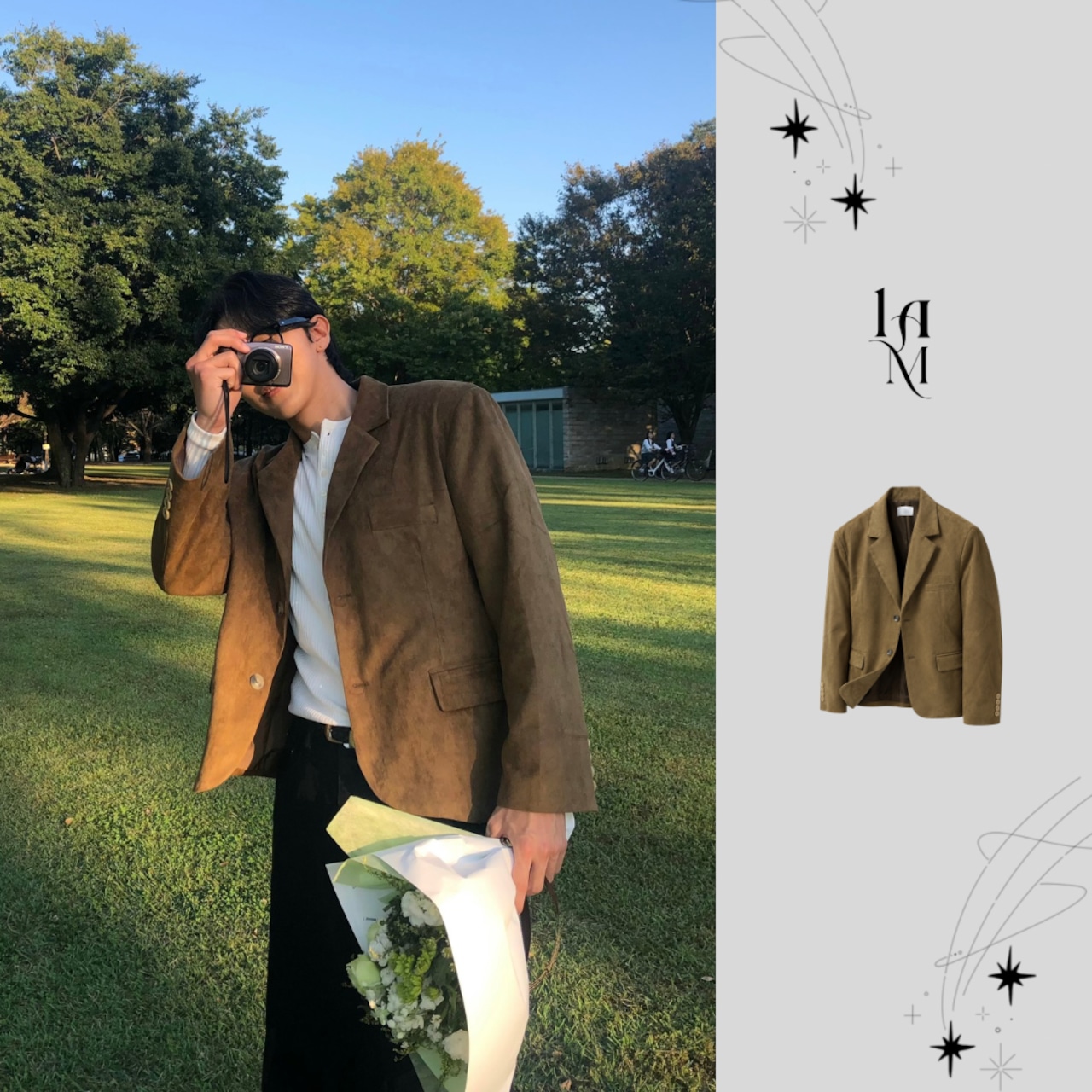 Ligne Signature Suede Blazer [Camel] - 1